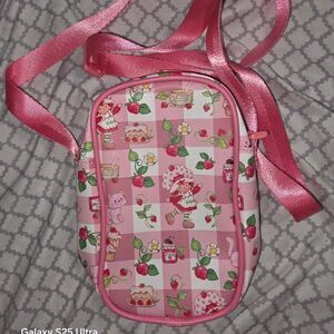 Loungefly Pink Strawberry Shortcake Crossbody Bag - Kawaii Cartoon Print